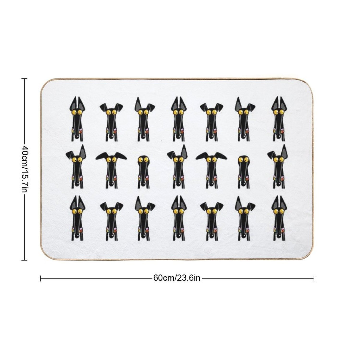 Greyhound Semaphore White  Fade-Resistant Bath Mat