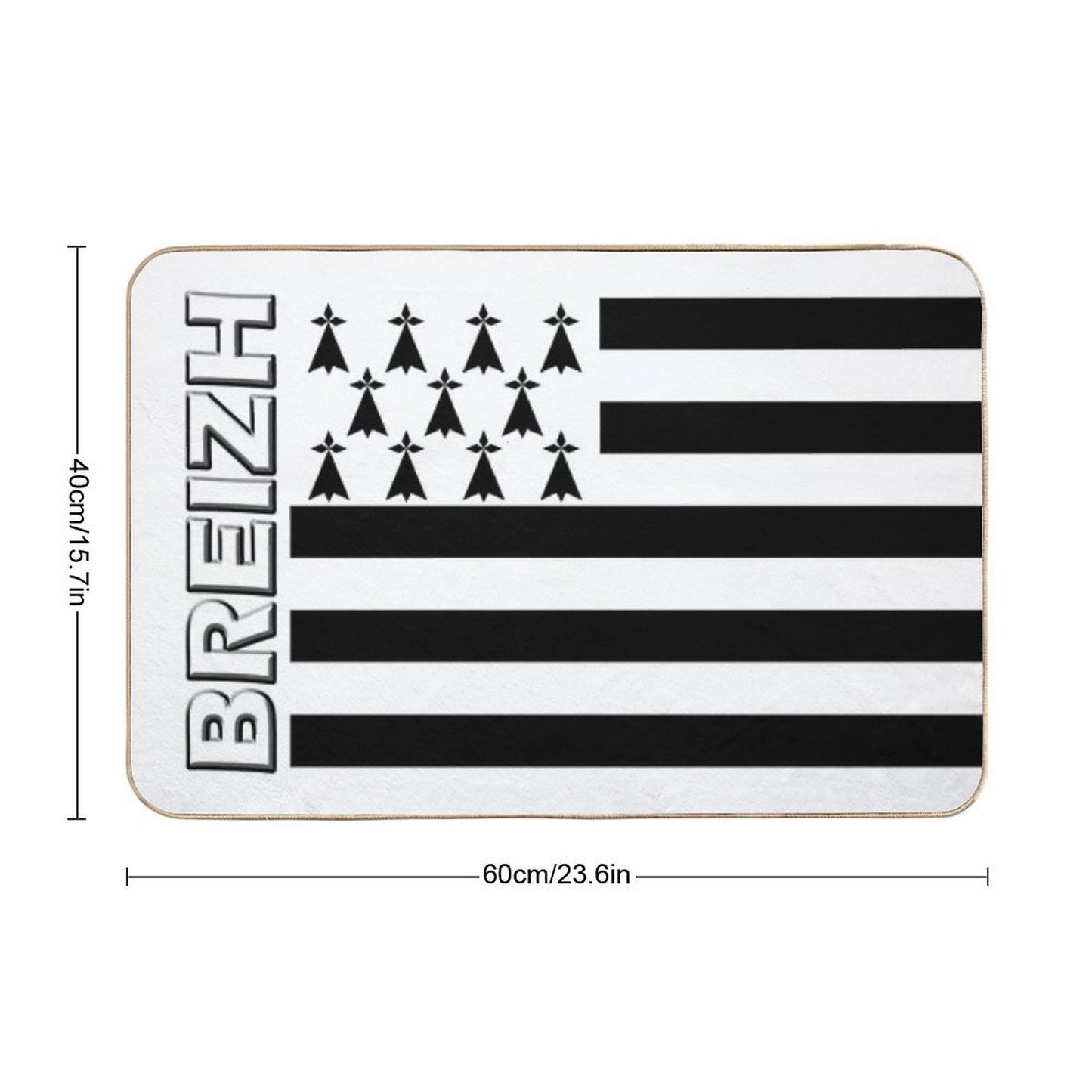 BZH - Breizh - Bretagne - Brittany France Durable Bath Mat