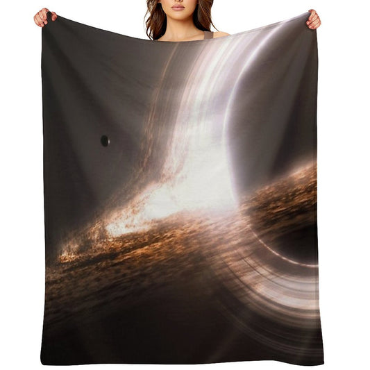 Interstellar Gargantua Black Hole Velvety-soft Throw Blanket
