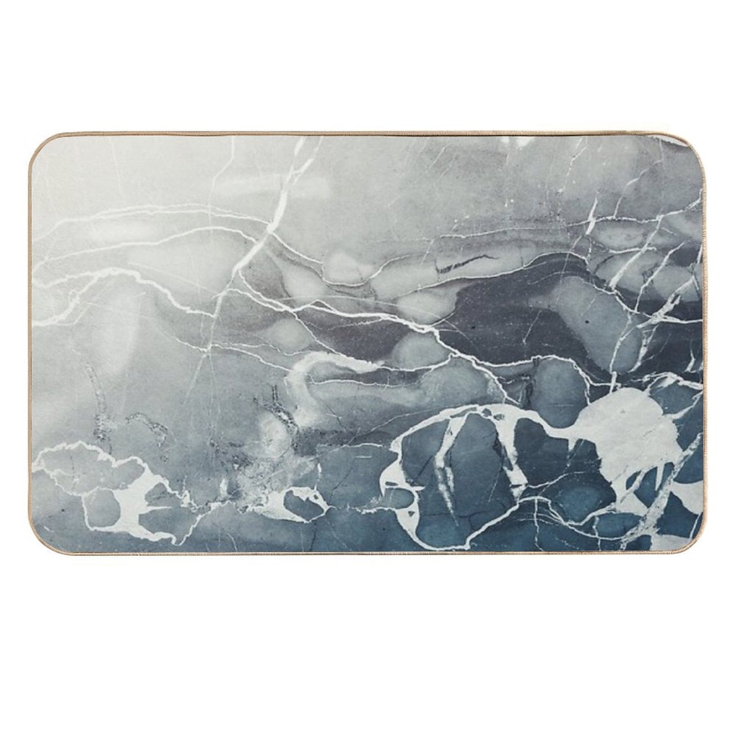 Blue Sea Marble  High-Traffic Bath Mat