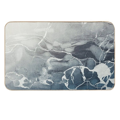 Blue Sea Marble  High-Traffic Bath Mat