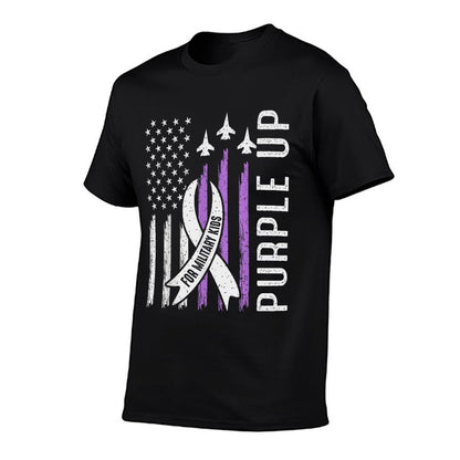 Purple Up for Military Kids Month Child Force Flag US Boys  Lightweight T-Shirt