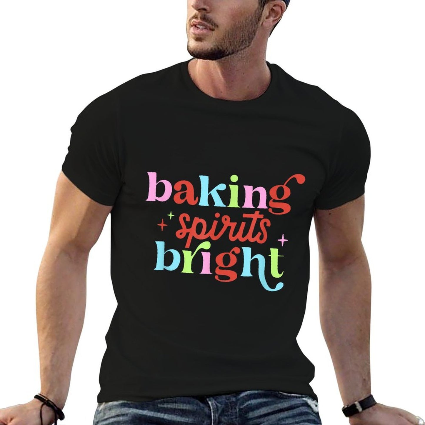 Baking Spirits Bright, Christmas Baking Crew Comfortable T-Shirt