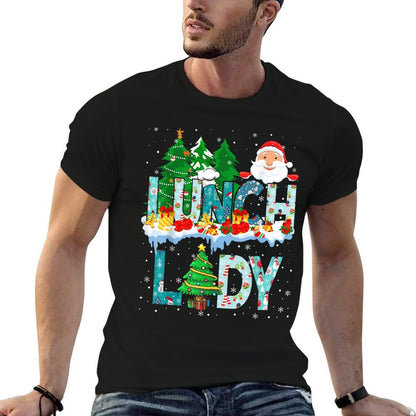 Lunch Lady Christmas Tree Santa Matching Xmas Lunch Lady  Moisture-wicking T-Shirt