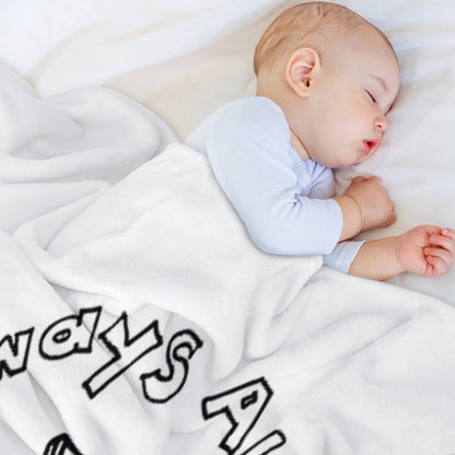 Scarfo 'Always Alone, Never Lonely' Logo Eco-conscious Throw Blanket