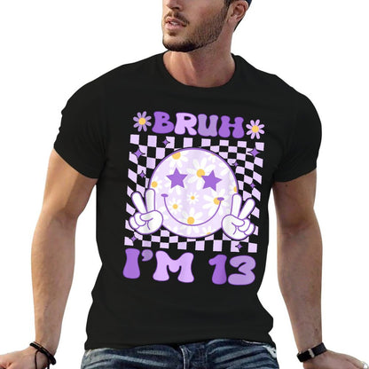 Bruh I'm 13 Years Old Purple Birthdayns 13th Birthday  Stretchy T-Shirt