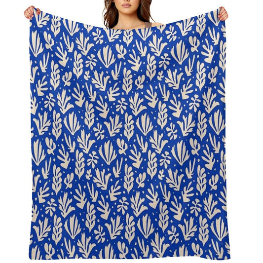 Leaves Pattern Plants Inspired by Henri Matisse Machine-washable Throw Blanket