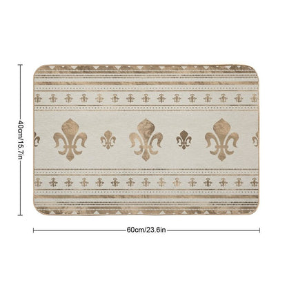 Fleur-de-lis Pastel Gold  Anti-Trip Bath Mat