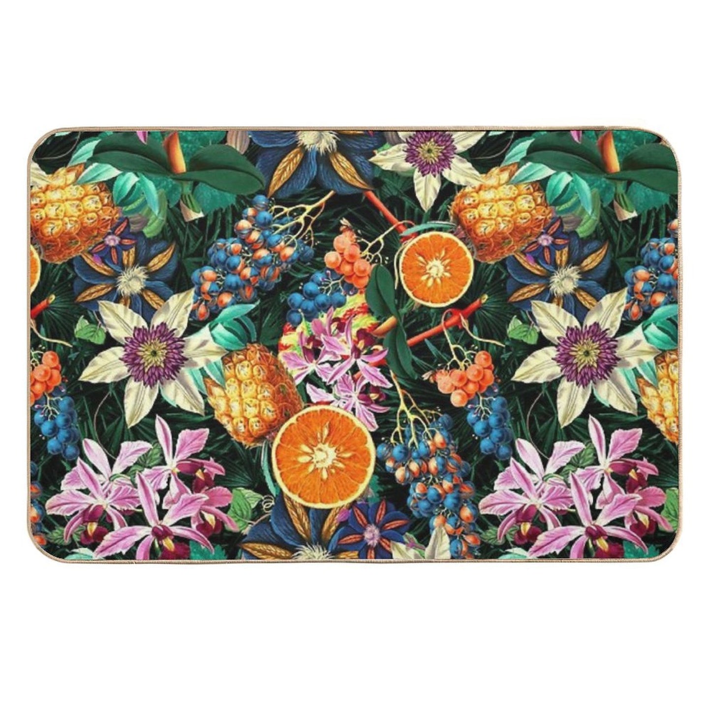 Tropical Orange Garden  Multi-Purpose Bath Mat
