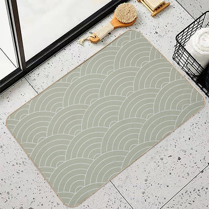 Waves (Linen Sage)  High-Traffic Bath Mat