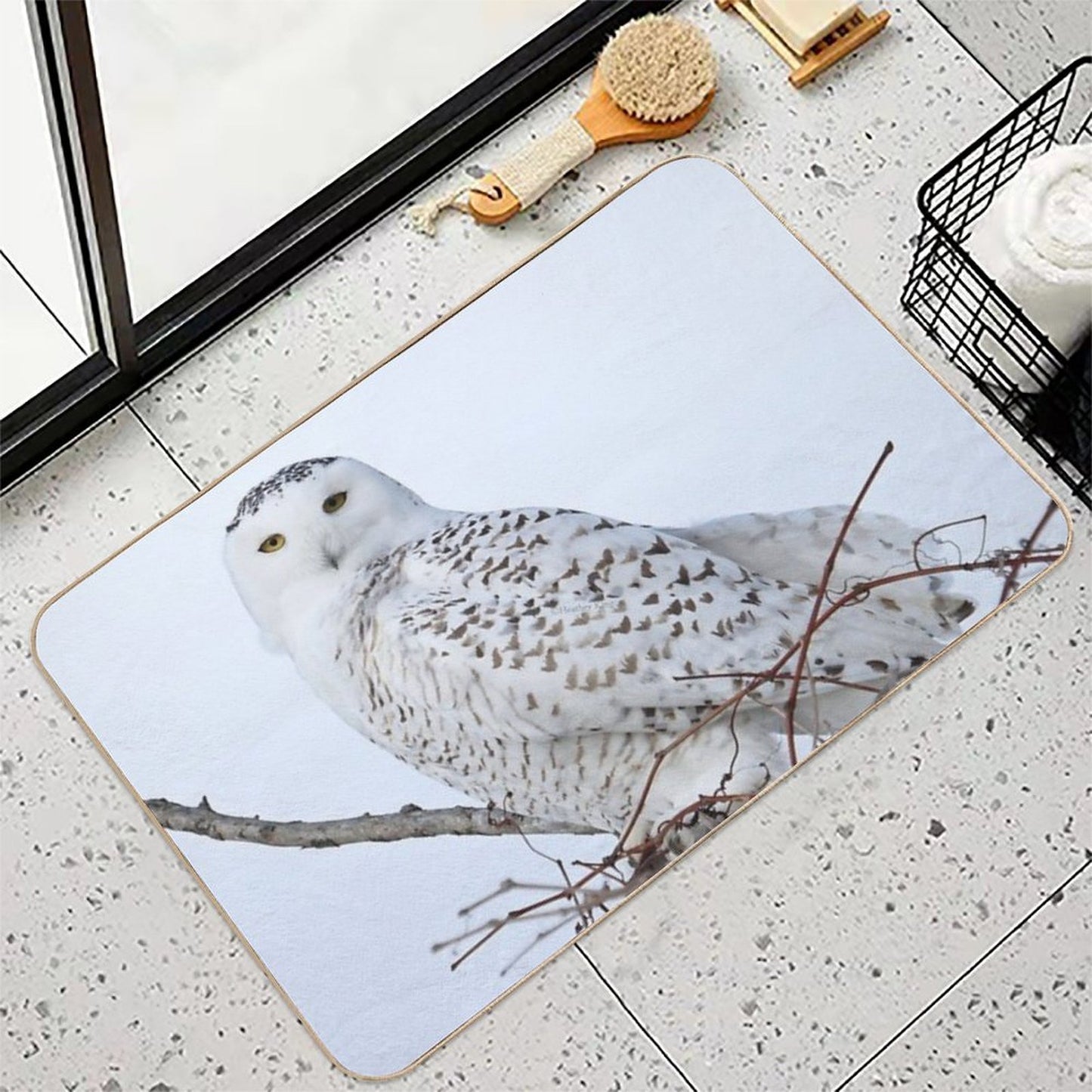 Snowy White Goddess  Dirt-Trapping Bath Mat