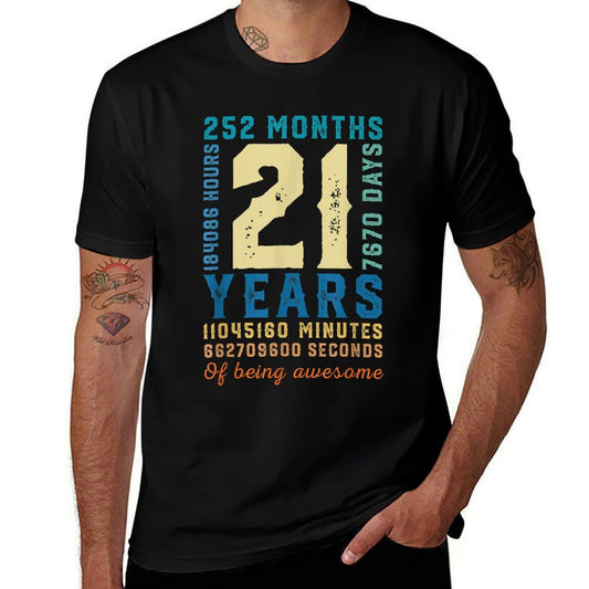 21 Years Of Being Awesome Vintage 21 Years Old 21st Birthday  Eco-friendly Material T-Shirt