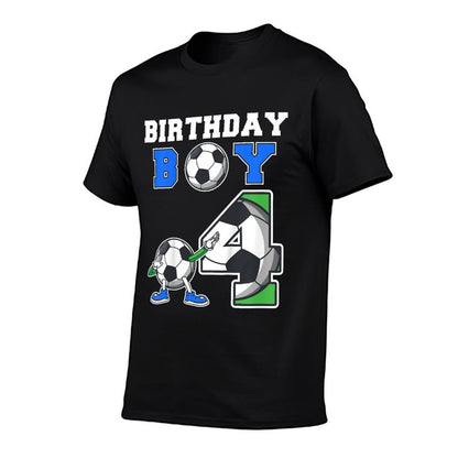 Kids Soccer Birthday Boy 4th Soccer Birthday Party 4 Year Old  Lightweight T-Shirt