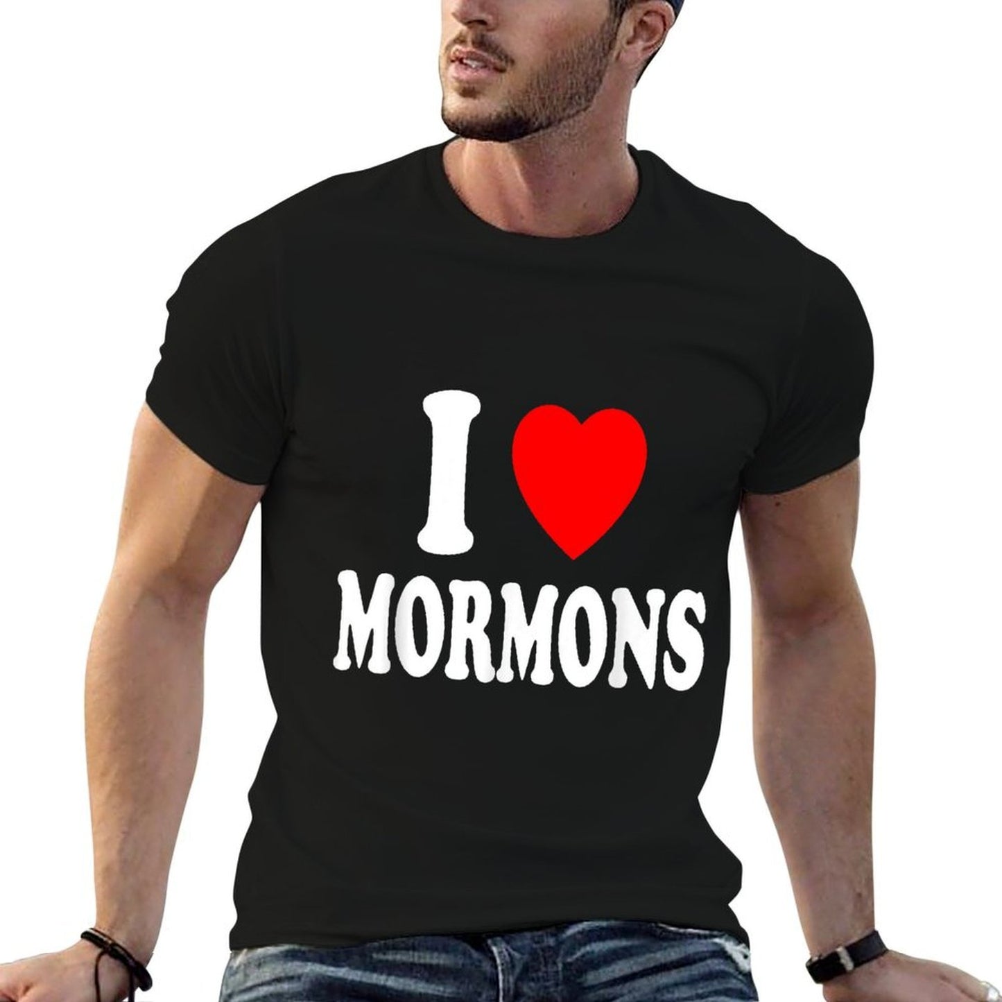 I Heart (Love) Mormons Religion Culture Mormonism  Oversized Silhouette T-Shirt