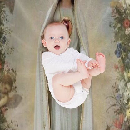 Virgin Mary Immaculate Heart of Mary Mother of God Our Lady Quick-dry Throw Blanket
