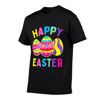 Happy Easter Day, Cute Colorful Egg Hunting Women Boys Girls  Odor-resistant T-Shirt