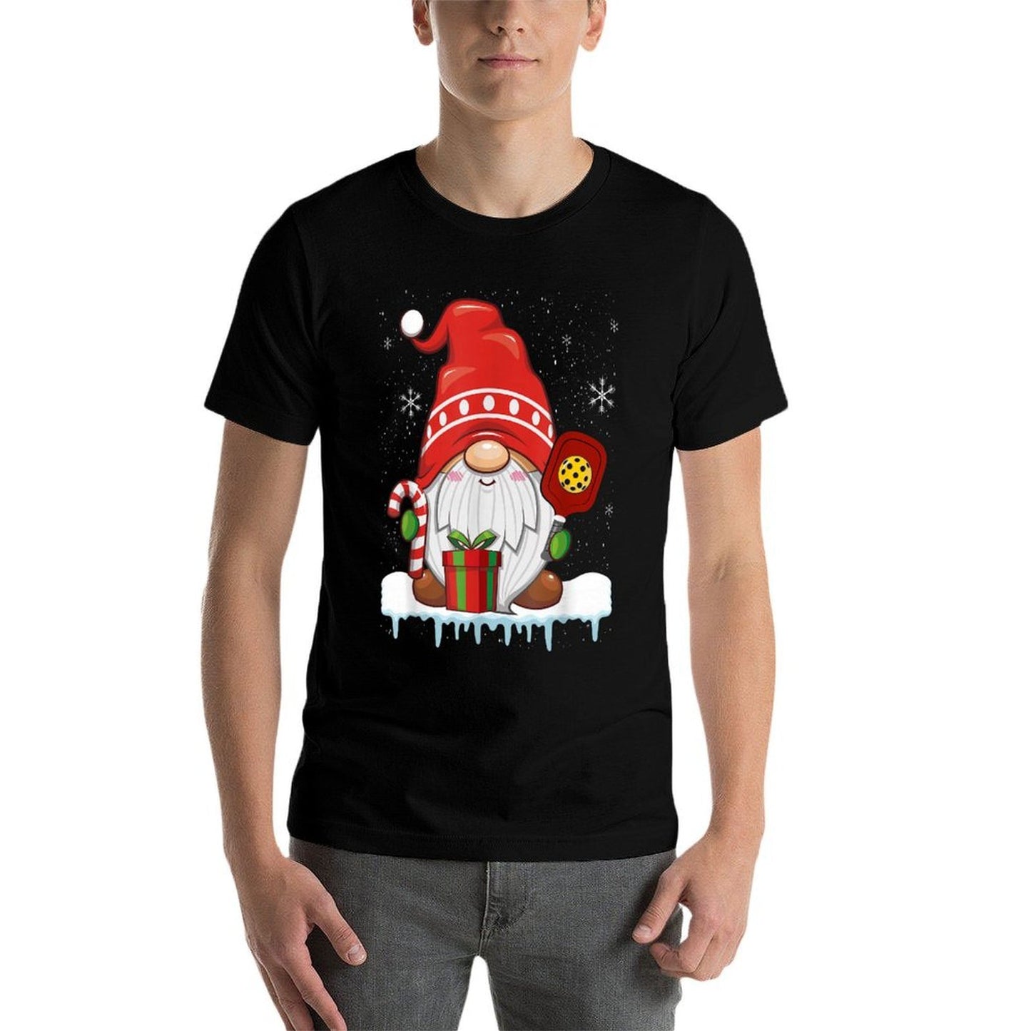 Christmas Gnome With Candy Cane  Pickleball  Versatile T-Shirt