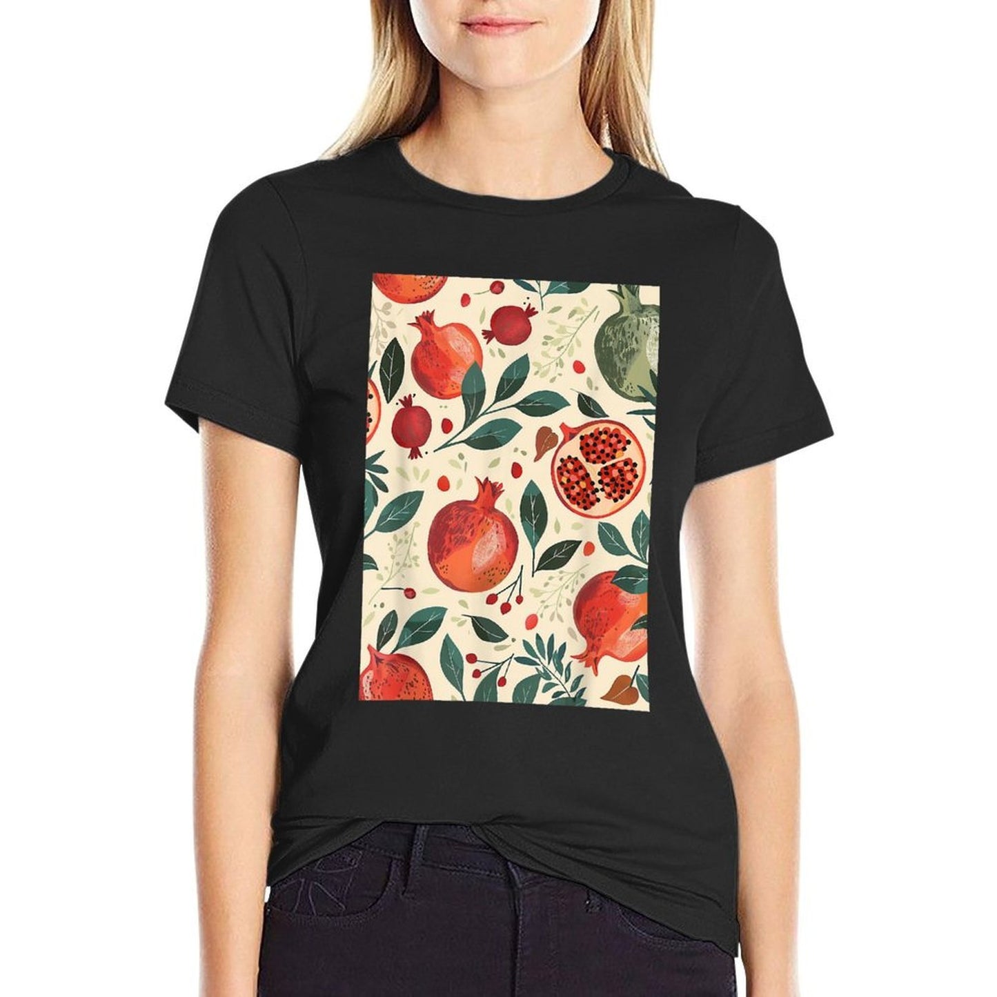 Pattern Art Pomegranate Minimalist  Versatile T-Shirt