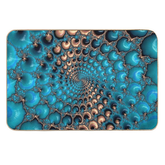 Teal Circles  Dirt-Trapping Bath Mat