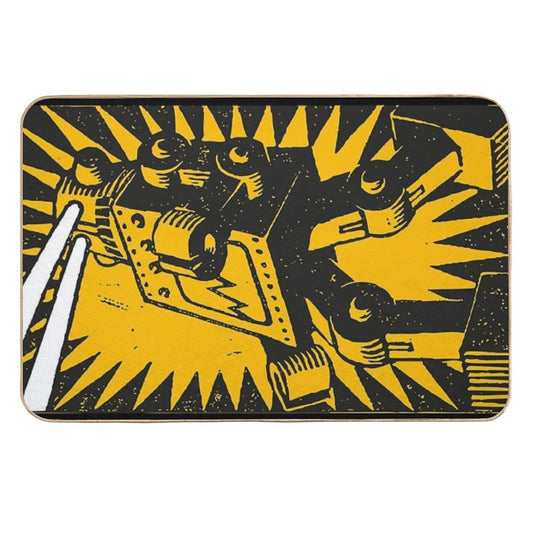 Black Robot Durable Bath Mat