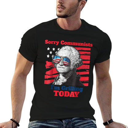 Funny Sorry Communists Im Grilling Today 2024  Affordable Price T-Shirt