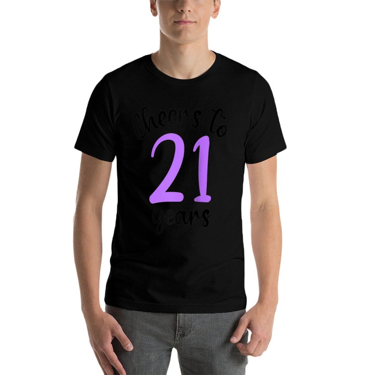 21st Birthday Cheers To 21 Years Purple 21st Birthday Raglan Baseball  Trendy Pattern T-Shirt