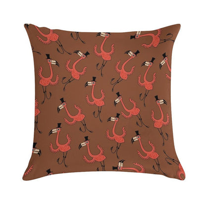 Flamingo Dance Party Soft High-Density Material Throw Pillow