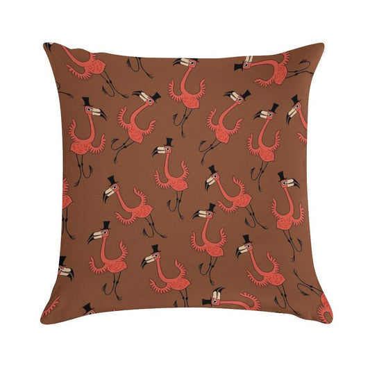 Flamingo Dance Party Soft High-Density Material Throw Pillow