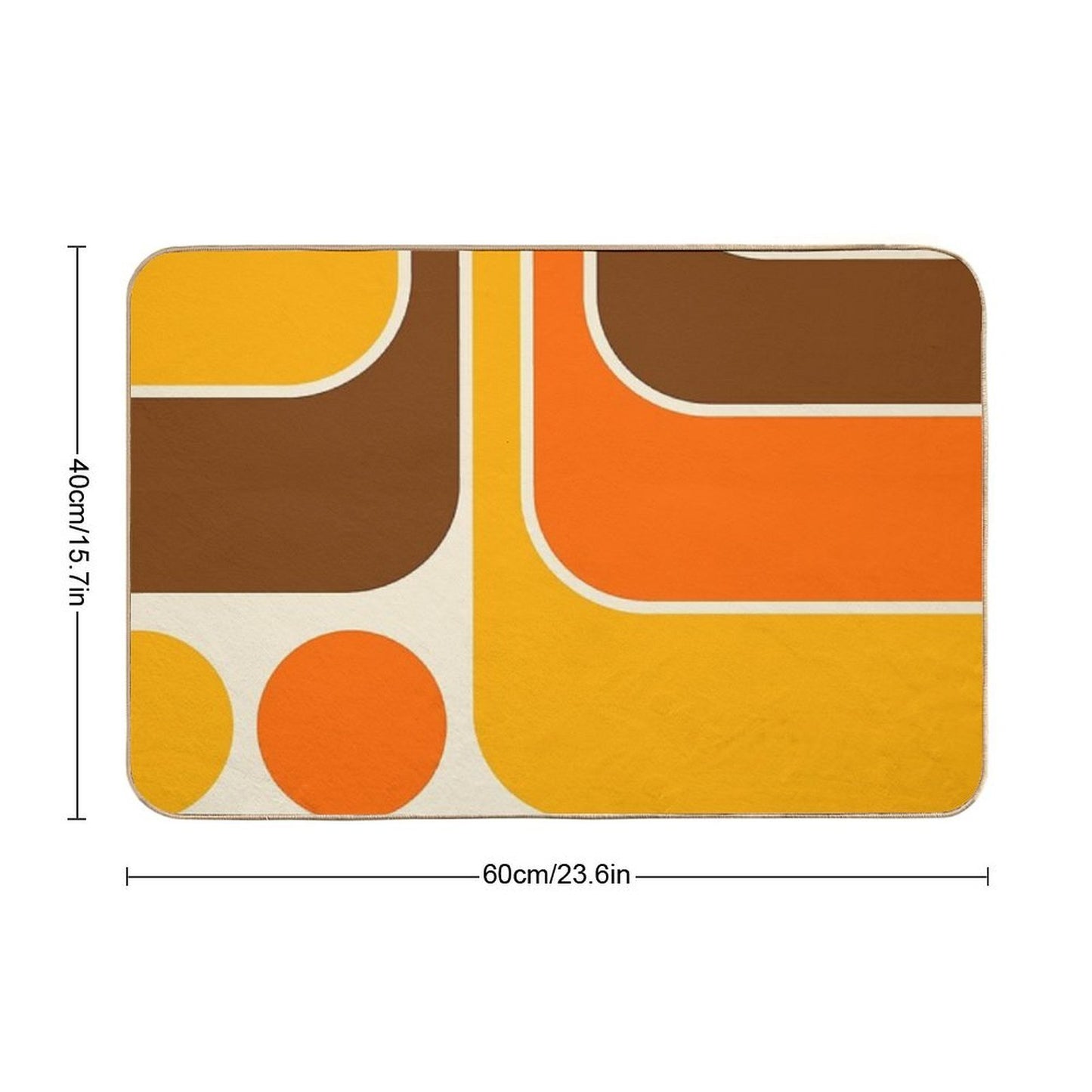 Retro Geometric Design 624  High-Traffic Bath Mat