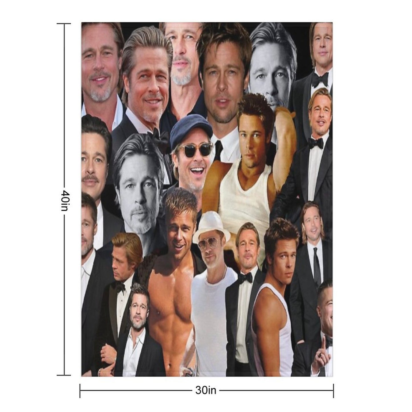 Brad Pitt Photo Collage Quick-dry Throw Blanket