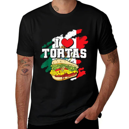 Mexican Sandwich Lover Mexico Food Foodie I Love Tortas  Rolled Sleeves T-Shirt