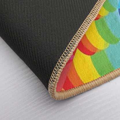 Rainbow Bubble Swirl  Fade-Resistant Bath Mat
