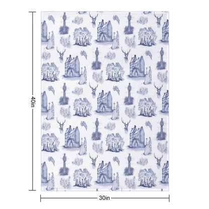 Highlander Toile in Blue Compact Throw Blanket