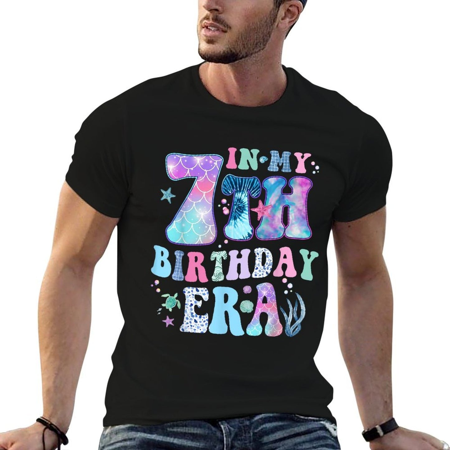 In My 7th Birthday Era Mermaid Girl Seven Bday 7 Year Old  Breathable T-Shirt
