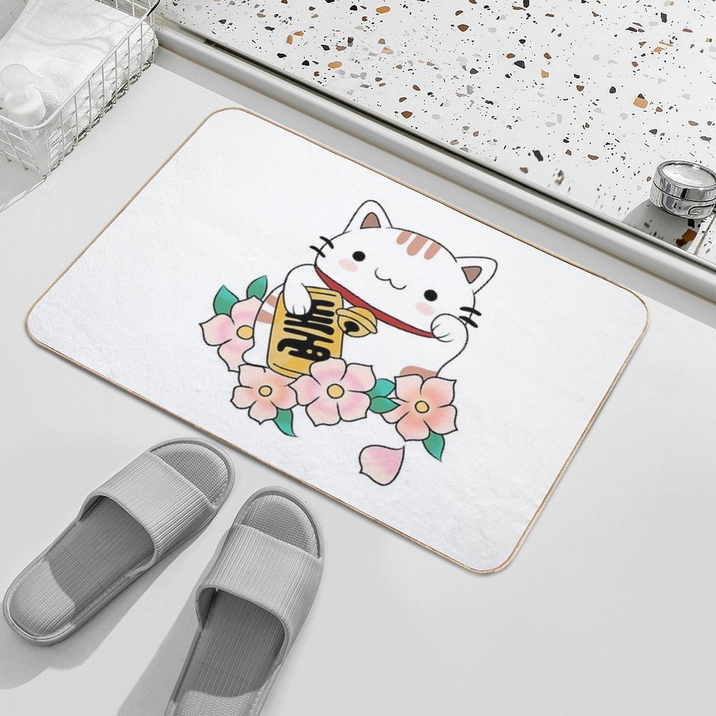 Lucky Cat  Easy Maintenance Bath Mat