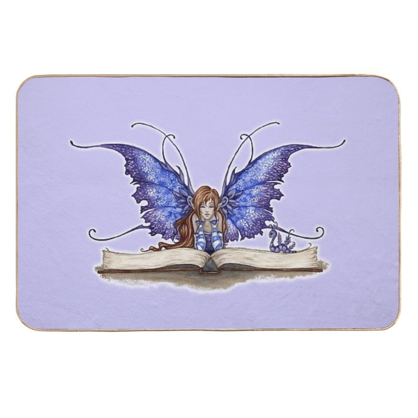 Bookworm Book Fairy  Non-Slip Bath Mat