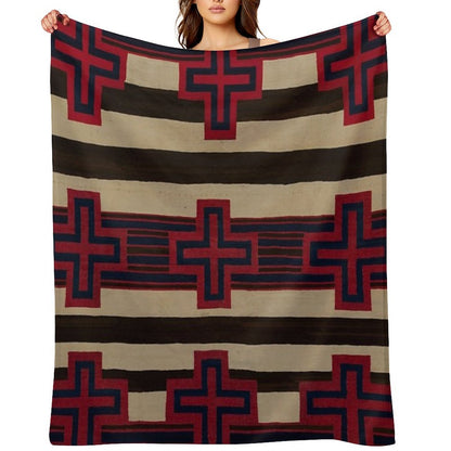 Indigenous Designs VI  Chief's Blanket  Navajo Weavings Travel-friendly Throw Blanket