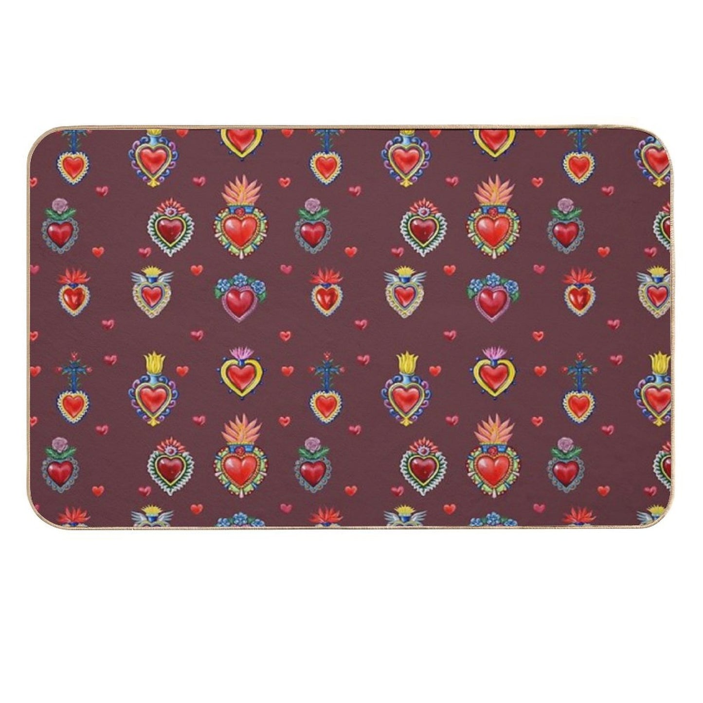 Mexican Sacred Hearts  Multi-Purpose Bath Mat