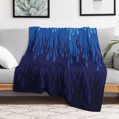 Blue Fire Flame Print Design Durable Throw Blanket