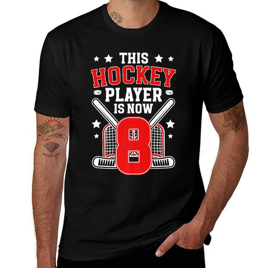 8th Ice Hockey Birthday Eight Year Old Ice Hockey Player Premium  Eco-friendly Material T-Shirt