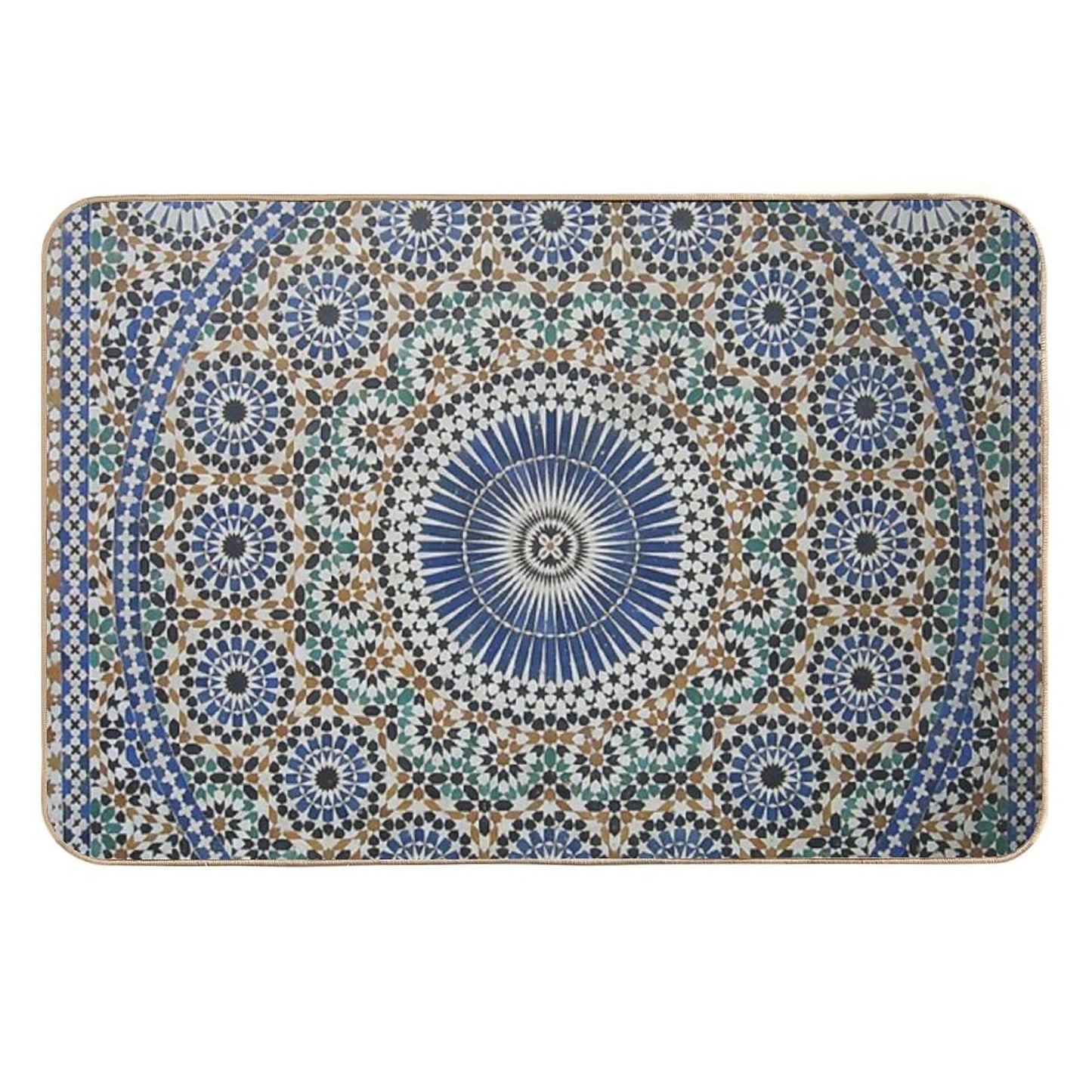 Zellige Moroccan Mosaic Tilework, Traditional Moroccan Art Durable Bath Mat