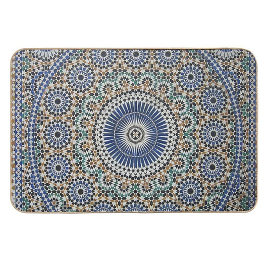 Zellige Moroccan Mosaic Tilework, Traditional Moroccan Art Durable Bath Mat
