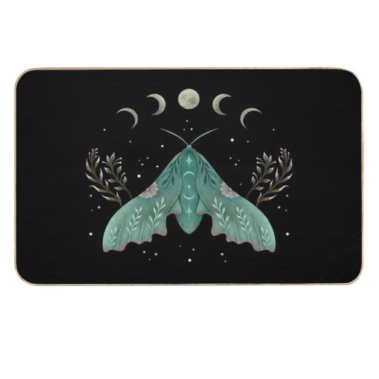 Luna And Moth  Rapid-Drying Bath Mat