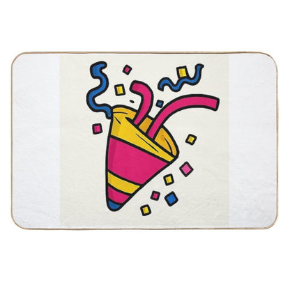 Party Pop – Colorful Confetti Design by Efi  Easy To Clean Bath Mat