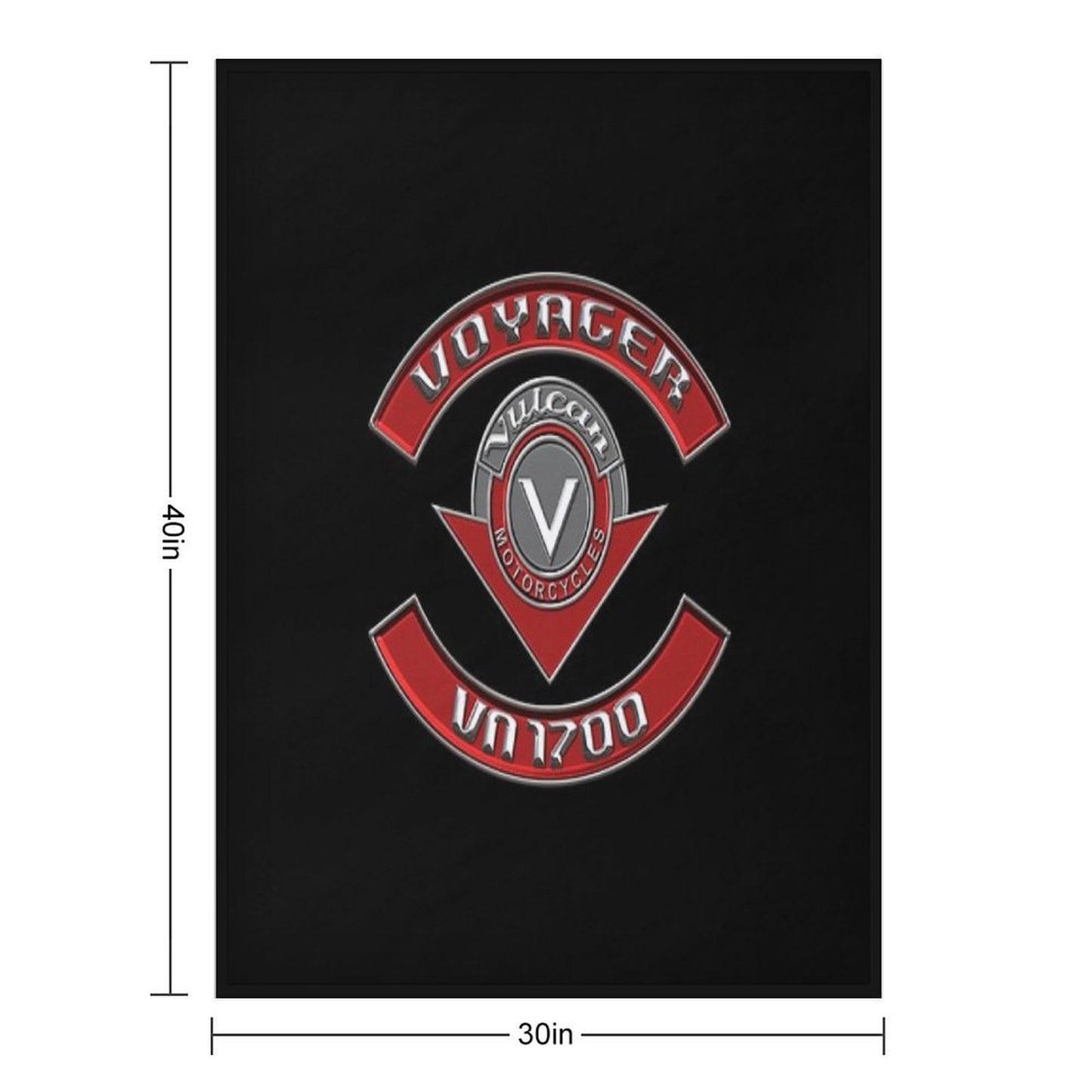 Chrome Patch Vulcan Voyager VN 1700 Anti-pilling Throw Blanket
