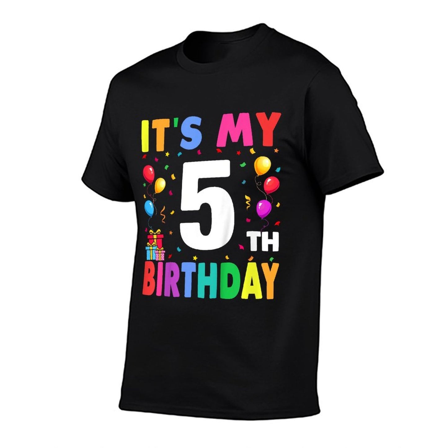 It&#39;s My 5th Birthday 5 Five Happy Birthday Boys Or Girls  Oversized Silhouette T-Shirt