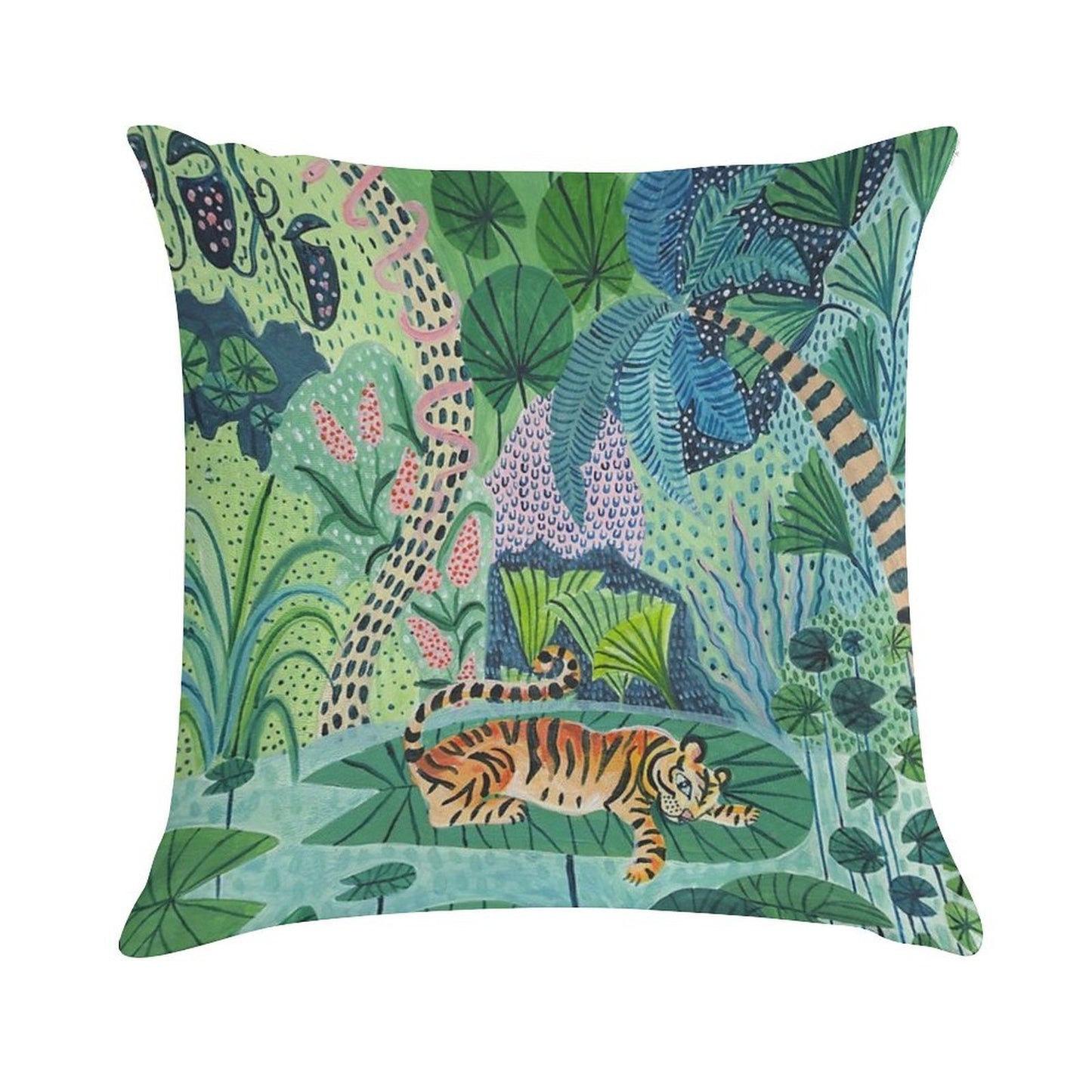 Jungle Tiger Soft High-Density Material Throw Pillow