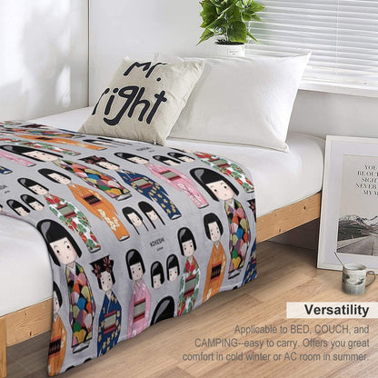 Kokeshi Doll from Japan Durable Throw Blanket