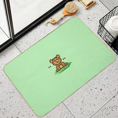 Cute Bear Eats Honey  Easy To Clean Bath Mat