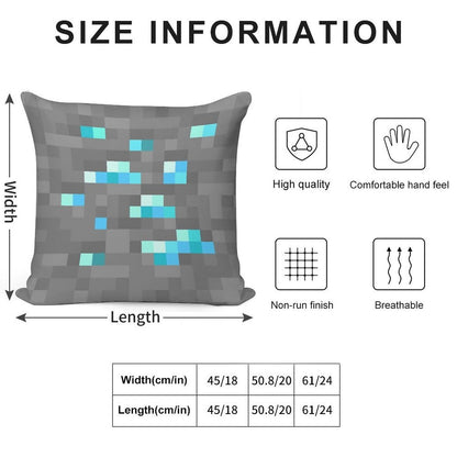 Minecraft Diamond Block Soft Short Plush Fabric Throw Pillow